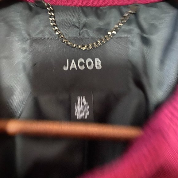 Jacob Raspberry Colour Wool Blend Coat - Picture 4 of 5